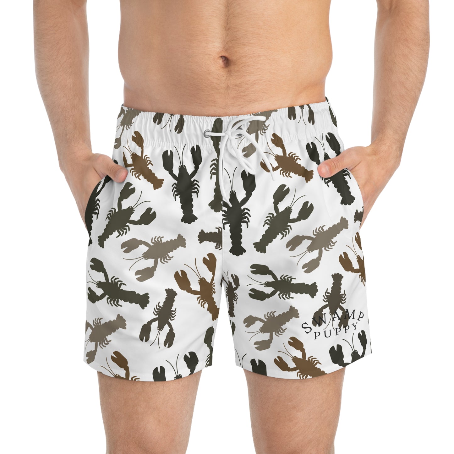 Camo Crawfish Swim Trunks — Swamp Supply All-Over Print